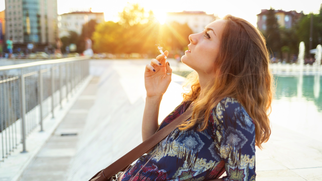 18-Year-Old girl smoking weed
